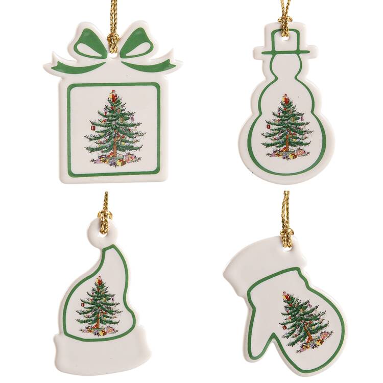 Christmas Tree Ornaments Boxed Set Of 4 Mini Ornaments - Boxed
