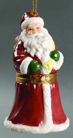 Christmas Tree Ornaments Santa Hinged Box Ornament - Boxed