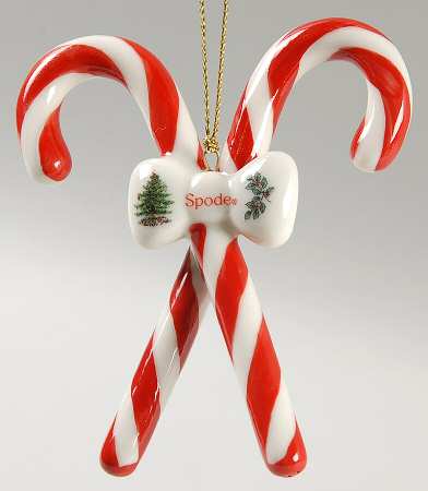 Christmas Tree Ornaments Candy Canes Crossed - Boxed