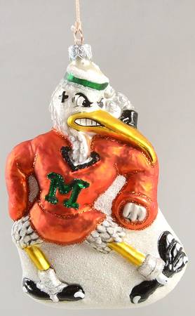 Glasscot Ornaments Miami Hurricanes-Logo Disk-Orange - With Box 75a