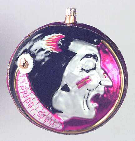 Glasscot Ornaments Florida State Seminoles-Logo Disk - Boxed