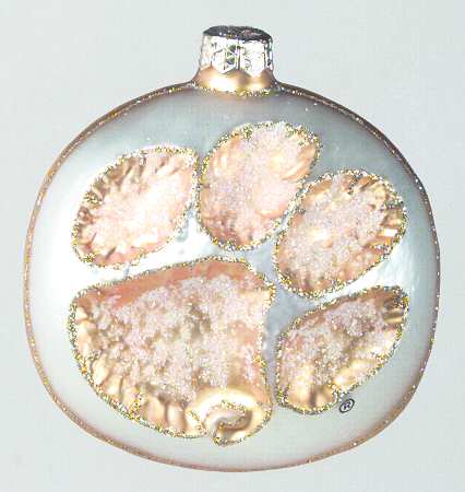 Glasscot Ornaments Clemson Tigers-Paw Disk - Boxed