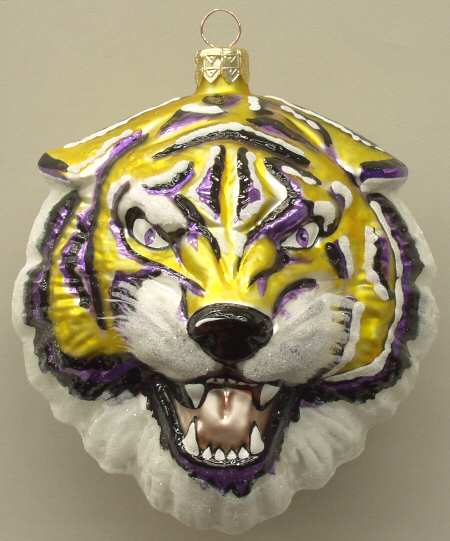Glasscot Ornaments Louisiana State Tigers-Head/Logo - Boxed