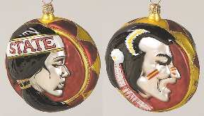 Glasscot Ornaments Florida State-Double Logo Disk - Boxed