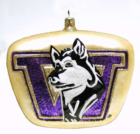 Glasscot Ornaments Washington Huskies-Logo Disk - Boxed