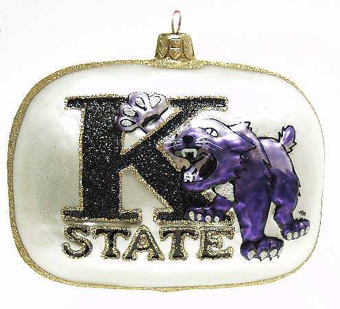 Glasscot Ornaments Kansas State Wildcats-Logo Disk - Boxed