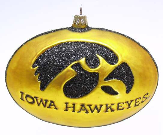 Glasscot Ornaments Iowa Hawkeyes-Logo Disk - With Box 108