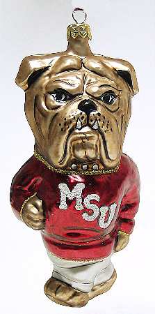 Glasscot Ornaments Mississippi State Bulldogs-Figure - Boxed