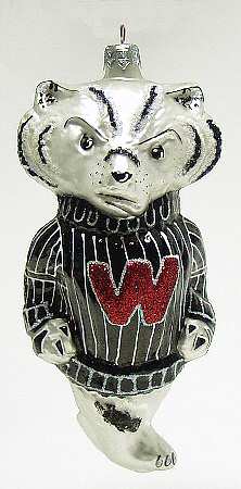 Glasscot Ornaments Wisconsin Badgers-Figure - Boxed