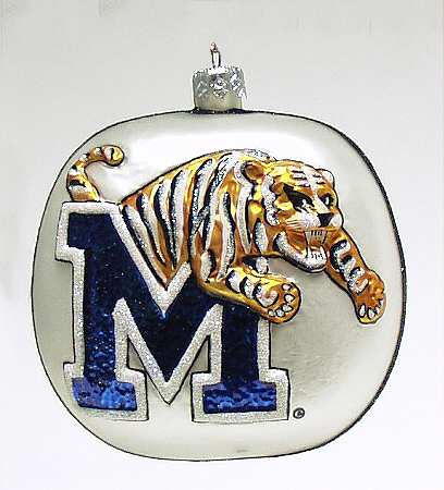 Glasscot Ornaments Memphis Tigers-Logo Disk - Boxed