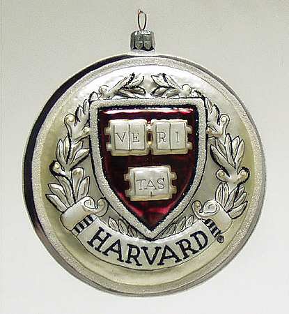 Glasscot Ornaments Harvard Crimson-Logo Disk - Boxed