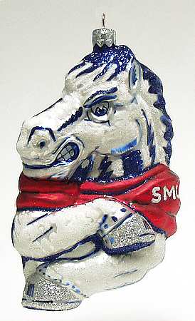 Glasscot Ornaments Southern Methodist Mustangs-Fig - Boxed
