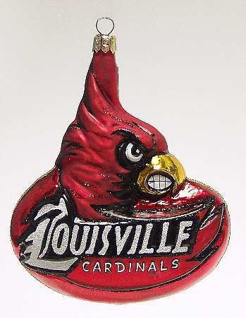 Glasscot Ornaments Louisville Cardinals-Logo Disk - Boxed