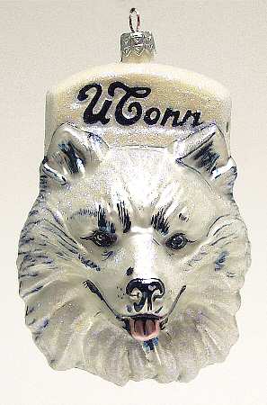 Glasscot Ornaments Connecticut Huskies-Figure/Disk - Boxed