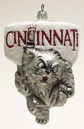 Glasscot Ornaments Cincinnati Bearcats-Figure/Disk - Boxed