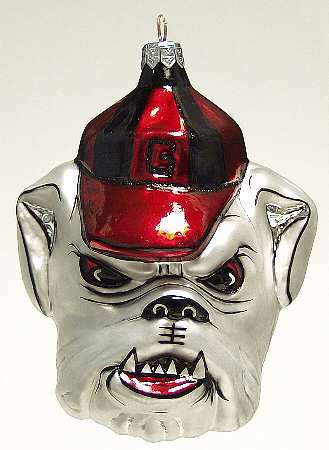 Glasscot Ornaments Georgia Bulldogs-Head - Boxed
