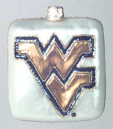 Glasscot Ornaments West Va Mountaineers-Logo Disk - Boxed