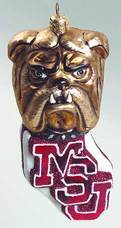 Glasscot Ornaments Mississippi State Bulldogs-Figure/Disk - Boxed