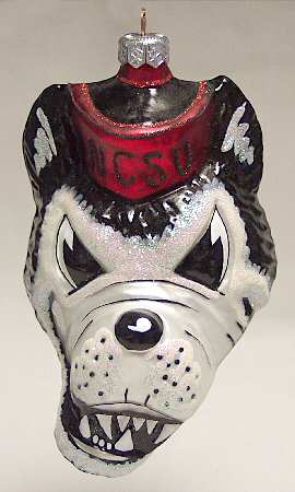 Glasscot Ornaments Nc State Wolfpack-Head - Boxed