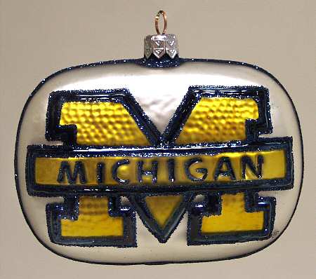 Glasscot Ornaments Michigan Wolverines-Logo Disk - Boxed