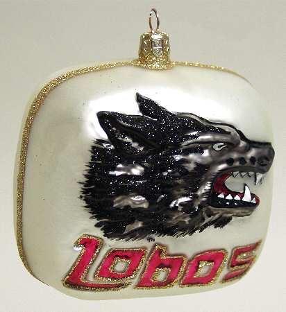 Glasscot Ornaments New Mexico Lobos-Logo Disk - Boxed