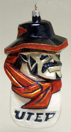 Glasscot Ornaments Utep Miners-Figure/Disk - Boxed