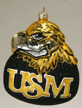 Glasscot Ornaments Southern Mississippi Eagles-Figure - Boxed