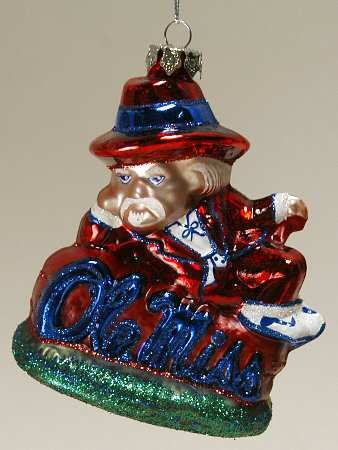 Glasscot Ornaments Ole Miss Rebels-Mascot - Boxed