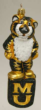 Glasscot Ornaments Missouri Tigers- Figure/Disk - Boxed