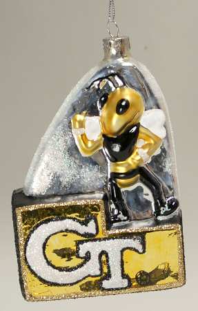 Glasscot Ornaments Georgia Tech Yellow Jackets-Mascot - Boxed