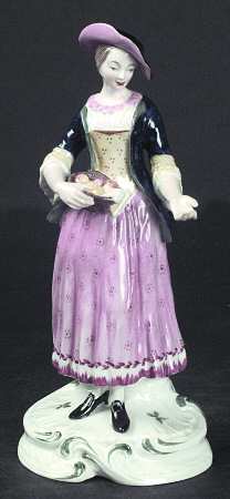Chelsea Figurine Woman With Fruit Basket - Boxed