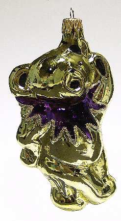 Grateful Glass-Ornament Bearly Jammin'-Yellow Bear - No Box