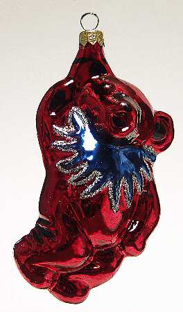 Grateful Glass-Ornament Bearly Dancin'-Red Bear - Boxed