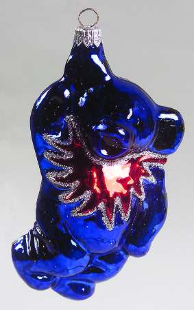 Grateful Glass-Ornament Blue Bear - Boxed