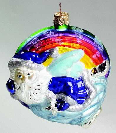 As Time Goes By Rainbow Flying Santa-Pastel - Boxed