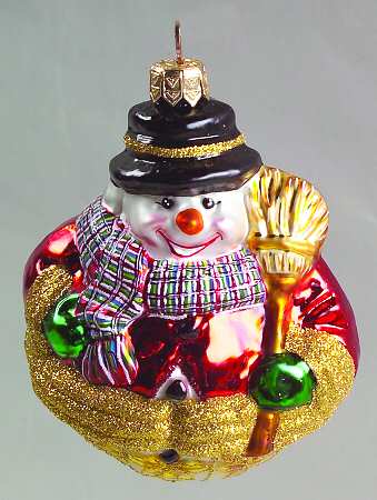 As Time Goes By Roly Poly Snowman-Red - Boxed
