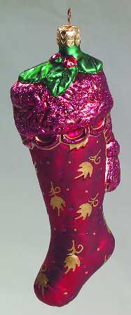 As Time Goes By Stately Stocking-Burgundy - Boxed