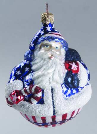 As Time Goes By Roly Poly Santa-Patriotic - Boxed