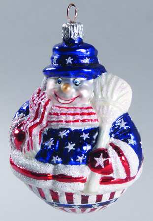 As Time Goes By Roly Poly Snowman-Patriotic - Boxed