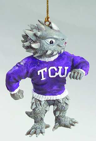 Collegiate Resin Ornaments Tcu Horned Frogs - Boxed
