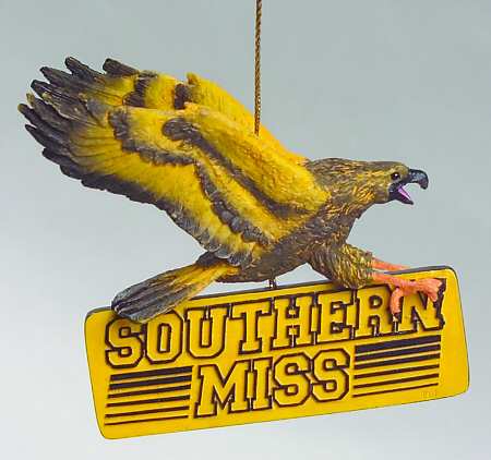 Collegiate Resin Ornaments Southern Mississippi Eagles - Boxed