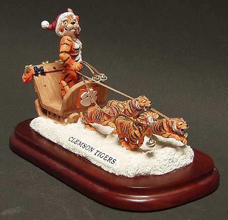 Holiday Sleigh-Figurine Clemson Tigers - With Box