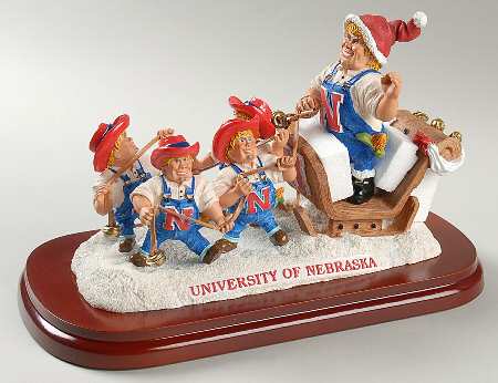 Holiday Sleigh-Figurine Nebraska Cornhuskers - Boxed