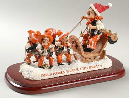 Holiday Sleigh-Figurine Oklahoma State Cowboys - With Box