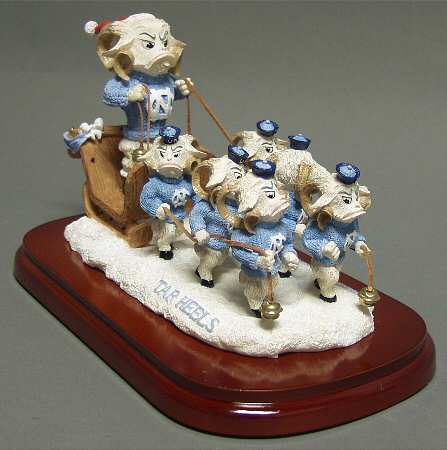 Holiday Sleigh-Figurine Unc Tar Heels - Boxed