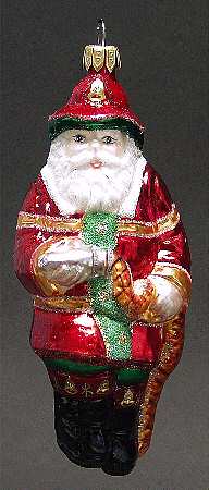 Asian Treasures-Ornament Fireman Santa - Boxed