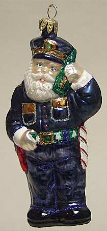 Asian Treasures-Ornament Policeman Santa - Boxed
