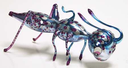 Extreme Free-Blown Glass Ornaments Blue Hopper - Boxed