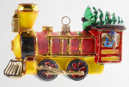 Ornaments On The Tree-Christmas Tree Teddy's Train Engine - Boxed