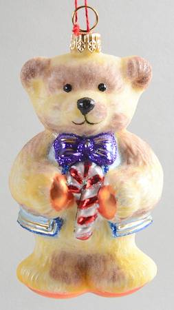 Ornaments On The Tree-Christmas Tree Teddy Bear-Champagne  - No Box